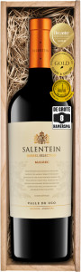 Salentein Barrel Selection Malbec in luxe houten kist met logo